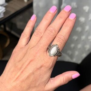 Elegant Silver and White Ring